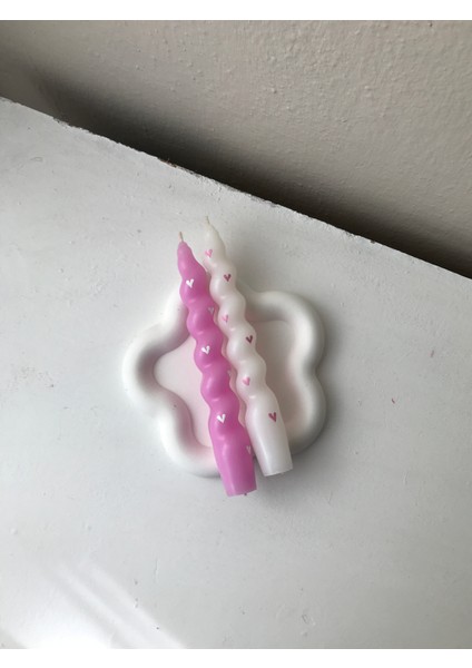 2'li Kalpli Burgu Şamdan Mum Seti