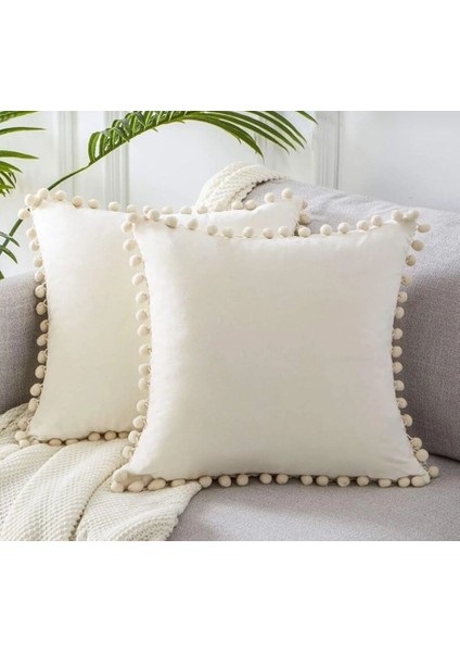 2'li Ponponlu Kırlent Kılıf Seti 40 x 40 fiyatları