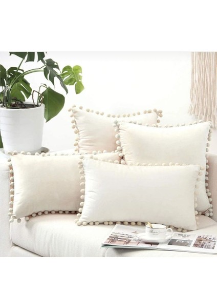 2'li Ponponlu Kırlent Kılıf Seti 40 x 40 modelleri