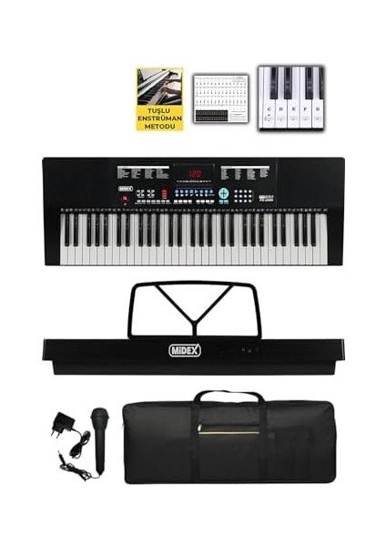 PS-2500K LED Ekran 61 Tuşlu Org Klavye (Çanta Kulaklık Adaptör Notalık) fiyatları