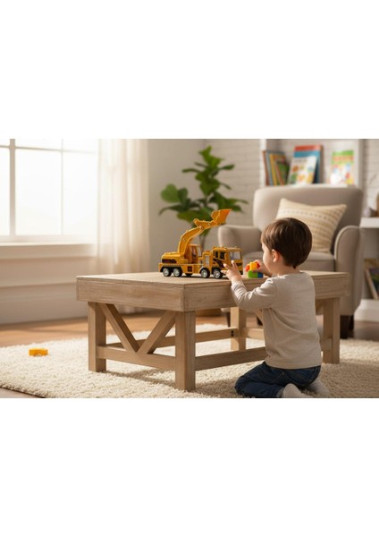 Sarı Kepçe Iş Makinesi Oyuncak Araba - Hareketli Kollar, Gerçekçi Tasarım (3+ Yaş)