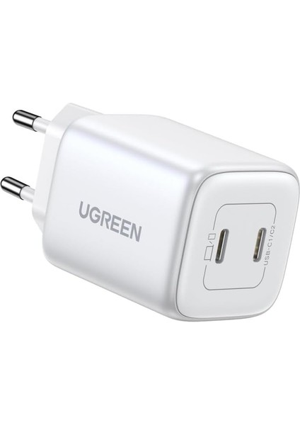 Ugreen Nexode 45W Dual Usb-C Pd Şarj Cihazı (25W+20W), Beyaz