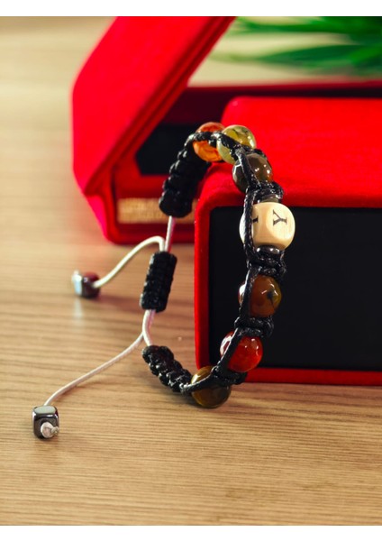 Makrome Bileklik El Yapımı Kişiye Özel Yapım Harfli Makrome Bileklik Doğal Taş Makrome Bileklik