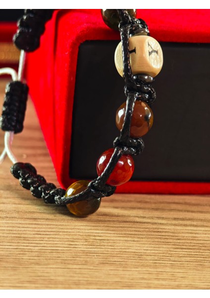 Makrome Bileklik El Yapımı Kişiye Özel Yapım Harfli Makrome Bileklik Doğal Taş Makrome Bileklik