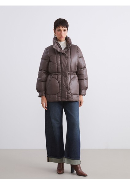 Yeni Sezon Dik Yaka Kadın Şişme Mont fiyatları