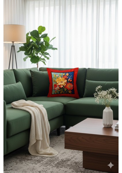 Tekli Kırlent Kılıfı , Dekoratif Kırlent , Şık Tasarımlı Kırlent, Showroom Kırlent Çiçek Temalı. modelleri