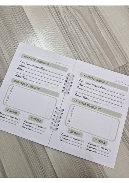 Sipariş Defteri Kırmızı Çiçekli 50 Yp ve 30 Not Kartı Seti fiyatları