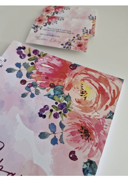 Sipariş Defteri Kırmızı Çiçekli 50 Yp ve 30 Not Kartı Seti indirimleri