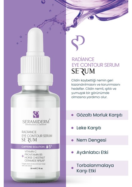 Torbalanma Karşıtı, Aydınlatıcı, Kafein Göz Altı Serumu 30ML indirimleri