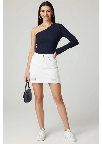 Yzlal Tek Omuzlu Basic Bluz Lacivert T4275 (Beden: Xl) fiyatları