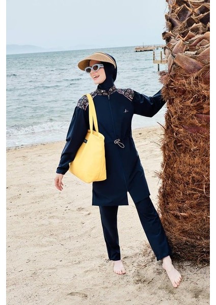 HSM-3097 Asima Desenli Esnek Dokuma Tesettür Mayo fiyatları