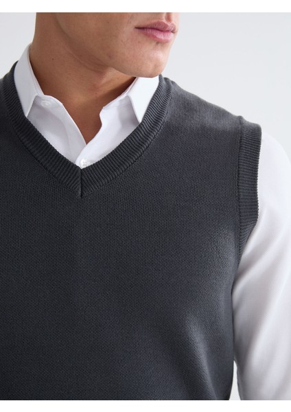 Yeni Sezon Standart Kalıp V Yaka Erkek Triko Süveter modelleri