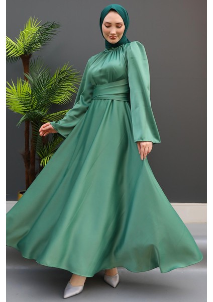 Nazlı Tesettür Elbise Soft Yeşil fiyatları
