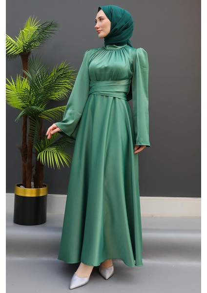 Nazlı Tesettür Elbise Soft Yeşil modelleri