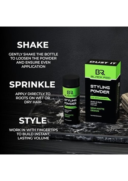 Black & Red Saç Şekillendirici Toz Wax Hacimli ve Yarı Mat Görünüm - Semi Matte Toz Wax - 20G modelleri