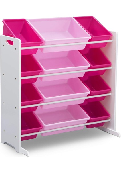 Children Çocuk Oyuncakları 12 Plastik Kovalı - Sertifikalı, Beyaz/pembe
