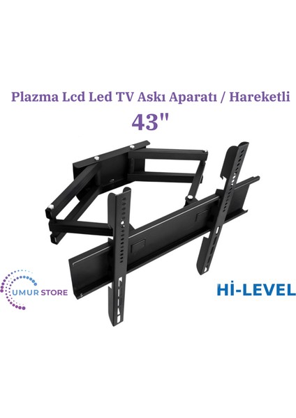 43HRT900 43" Uydu Alıcılı 4K Ultra Hd Smart 108/109 Ekran LCD LED Tv Hareketli Duvar Askı Aparatı
