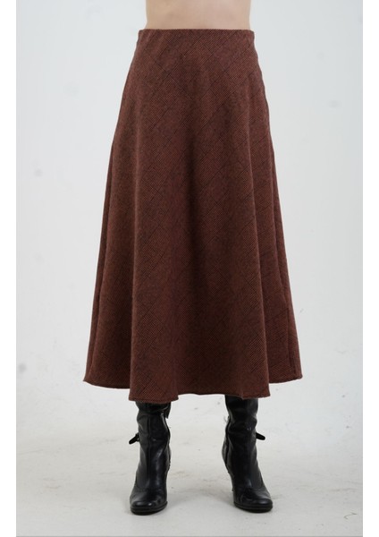 Kızıl Kahve Kareli Verev Etek fırsatları