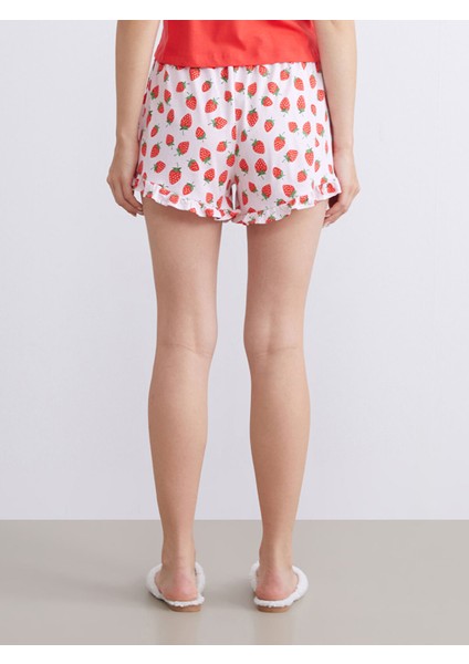 Yeni Sezon Beli Lastikli Desenli Kadın Şort Pijama Altı fiyatları