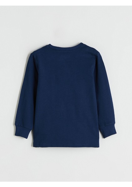 Yeni Sezon Bisiklet Yaka Yılbaşı Temalı Erkek Çocuk Pijama Takımı fırsatları