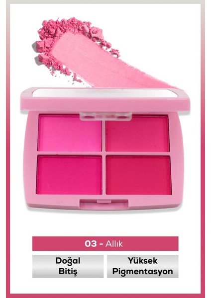 Lucky Model Doğal Bitişli 4’lü Allık Paleti No:3