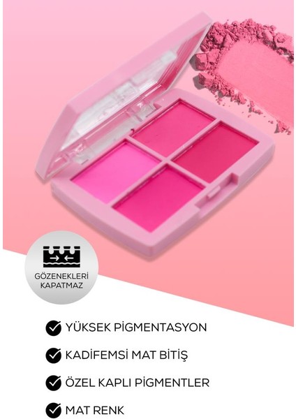 Lucky Model Doğal Bitişli 4’lü Allık Paleti No:3 fiyatları