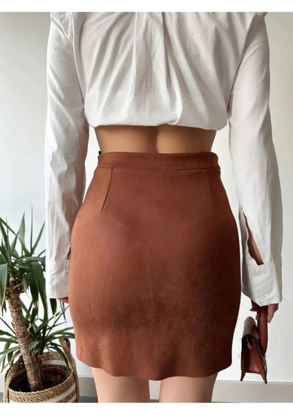 Taba Süet Etek - Çift Yırtmaçlı modelleri