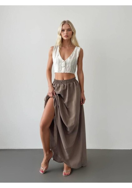 Uzun Beli Lastikli Etek