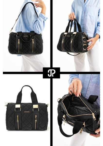 Orijinal Just Polo Collection Silindir Spor Model Kapitone Çapraz Askılı Büyük Boy Şık Omuz Çantası