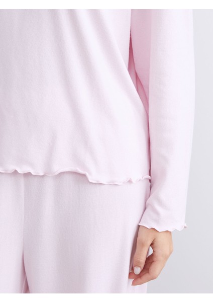 Yeni Sezon Bisiklet Yaka Kadın Pijama Takımı modelleri