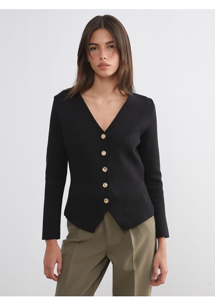 Yeni Sezon V Yaka Kadın Triko Hırka