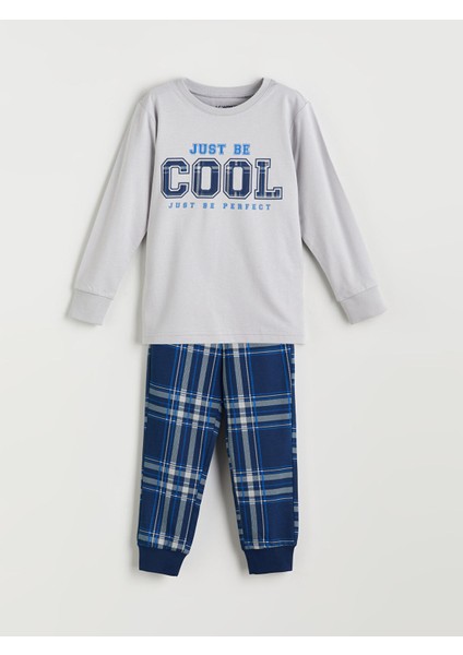 Yeni Sezon Bisiklet Yaka Baskılı Erkek Çocuk Pijama Takımı modelleri