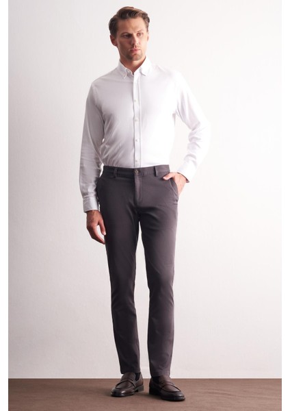 Antrasit Yan Cep Düz Paça Pamuklu Slim Fit Chino Casual Pantolon 1003255165 fiyatları