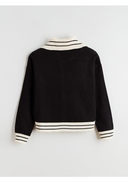 Yeni Sezon Polo Yaka Kız Çocuk Triko Hırka modelleri