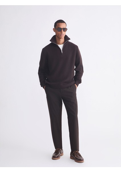 Yeni Sezon Fermuarlı Dik Yaka Erkek Triko Kazak modelleri