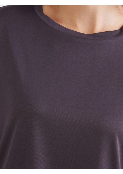 Yeni Sezon Bisiklet Yaka Modal Karışımlı Kadın Tişört 2'li indirimleri