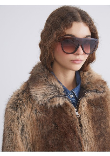 Yeni Sezon Dik Yaka Kadın Kürk Mont modelleri