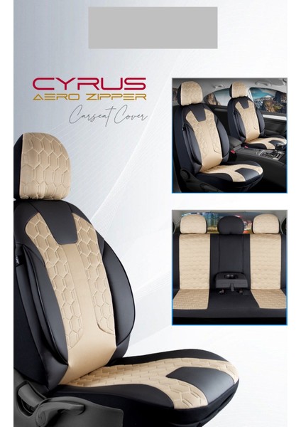 Fiat Tempra Deri Detaylı Oto Koltuk Kılıfı Ön Arka Set Cyrus Seri Siyah Bej Scr indirimleri
