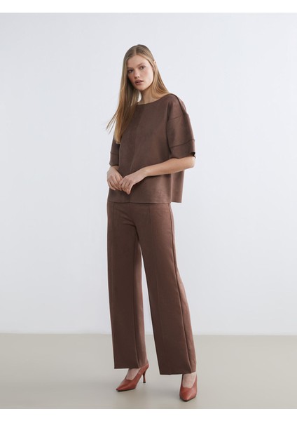 Yeni Sezon Bisiklet Yaka Kadın Süet Tişört fiyatları