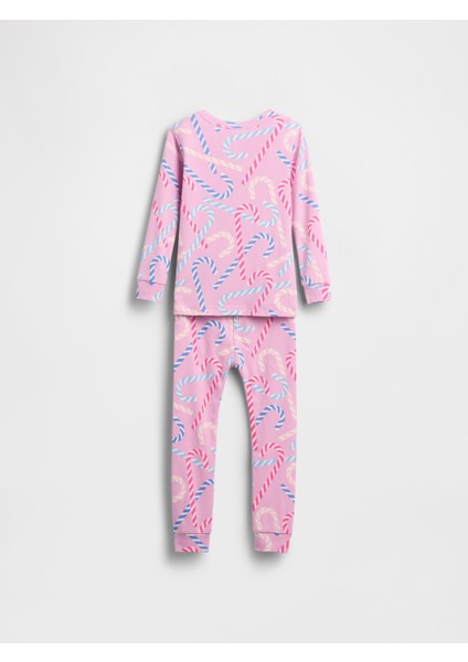 Bebek Pembe Organik Brushed Pamuklu Holiday Pijama Takımı fiyatları