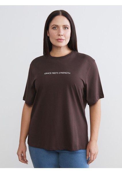 Yeni Sezon Büyük Beden Baskılı Kadın Tişört 2'li modelleri