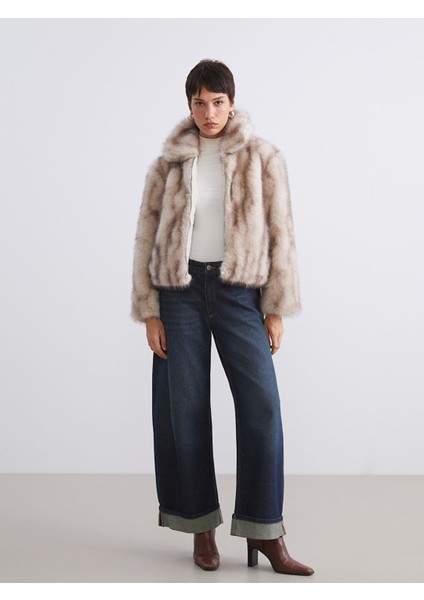 Yeni Sezon Dik Yaka Kadın Kürk Mont fiyatları