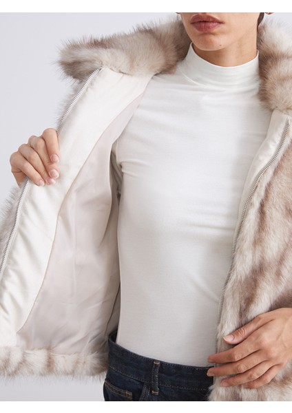 Yeni Sezon Dik Yaka Kadın Kürk Mont fırsatları