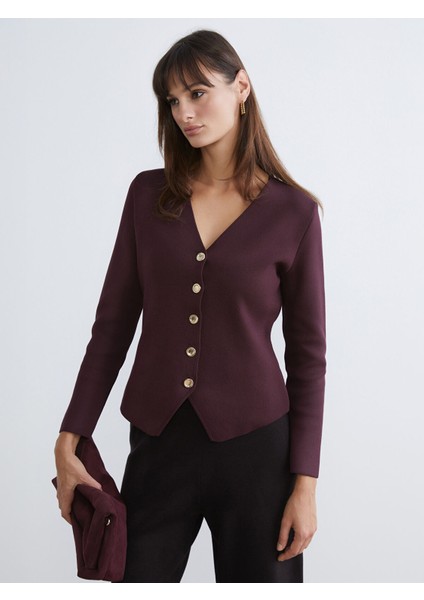 Yeni Sezon V Yaka Kadın Triko Hırka