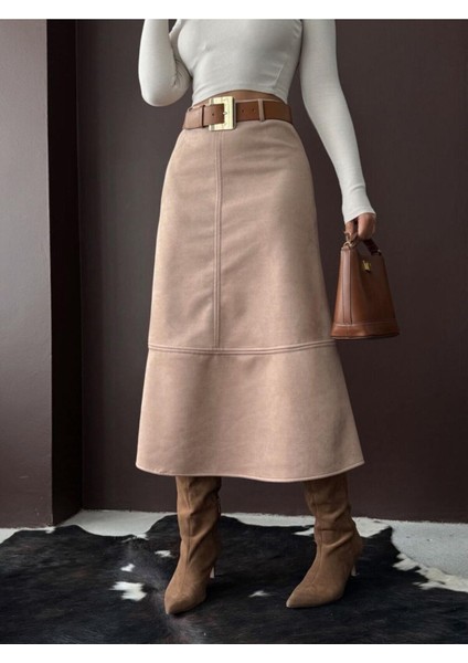 Scuba Süet Midi Boy Kadın Etek fırsatları