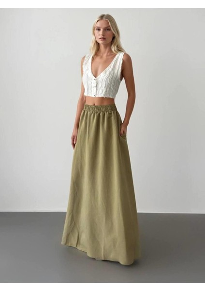 Uzun Beli Lastikli Etek