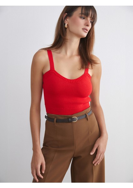 Yeni Sezon Kalp Yaka Kadın Triko Crop fiyatları