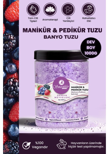 Doğal Manikür-Pedikür ve Banyo Tuzu – Spa Etkili Bakım Tuzu 1000 Gr. Dev Boy
