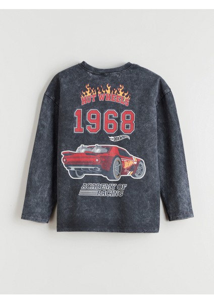 Yeni Sezon Bisiklet Yaka Hot Wheels Baskılı Erkek Çocuk Tişört