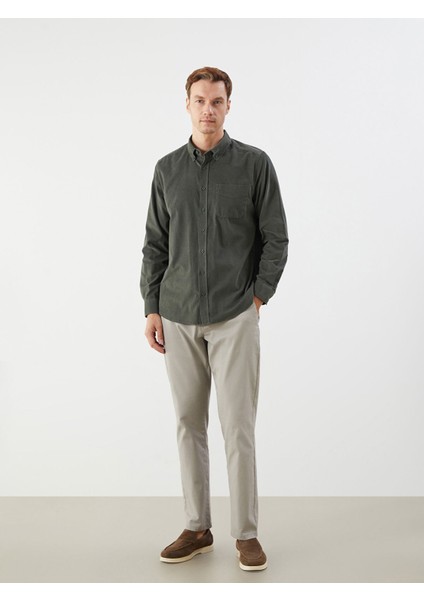 Yeni Sezon Regular Fit Uzun Kollu Kadife Erkek Gömlek modelleri